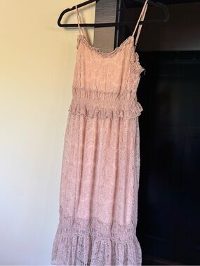 Scully Soft Pink Lace Spaghetti Strap Dress